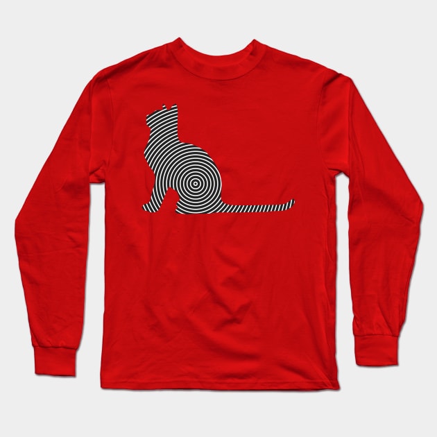 Cat Line Art Long Sleeve T-Shirt by CreatenewARTees